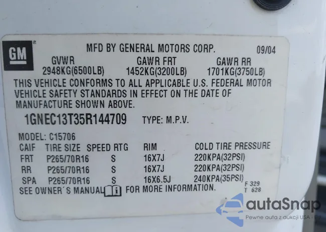 1GNEC13T35R144709: 43321851