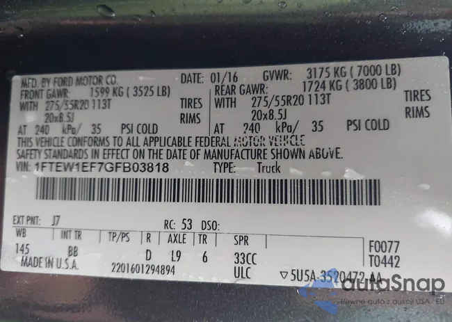 1FTEW1EF7GFB03818: 43321879