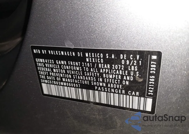 3VWC57BU3MM080997: 43322014