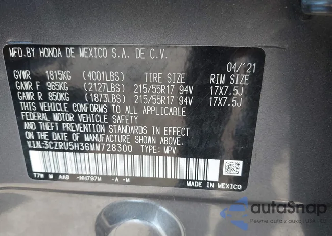 3CZRU5H36MM728300: 43322029