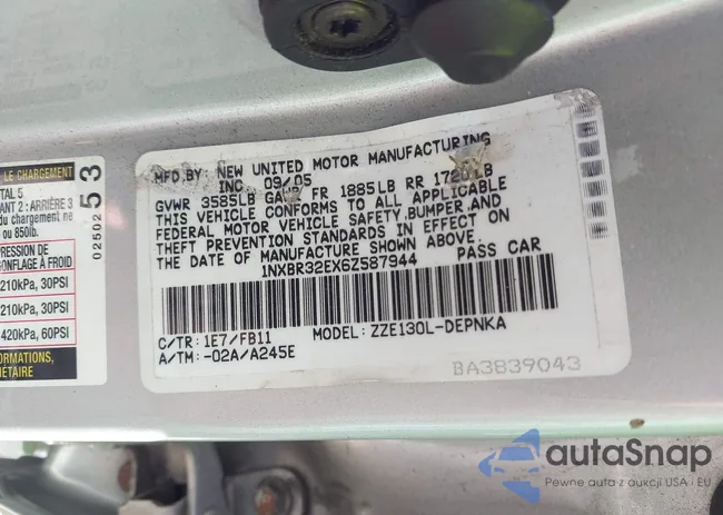 1NXBR32EX6Z587944: 43322086