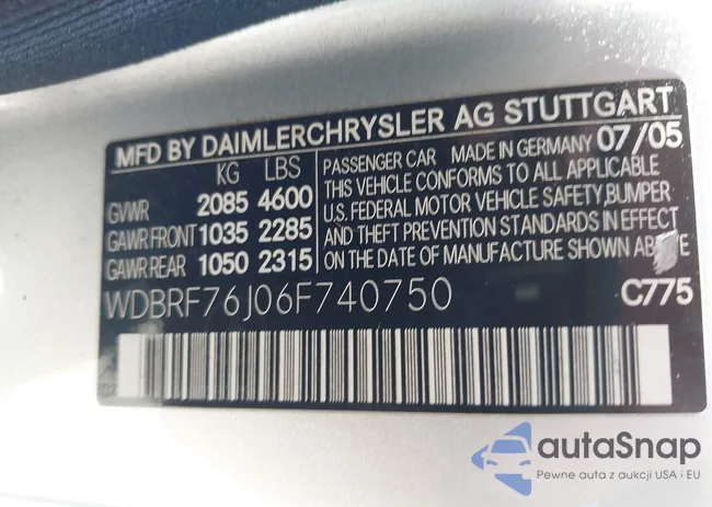 WDBRF76J06F740750: 43322138