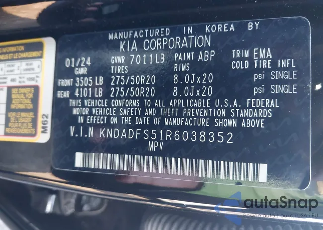 KNDADFS51R6038352: 43322233