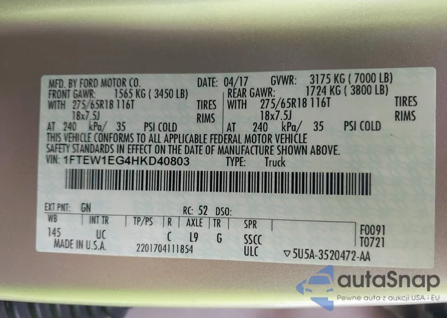 1FTEW1EG4HKD40803: 43322252