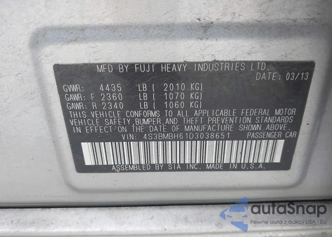 4S3BMBH61D3038651: 43322257