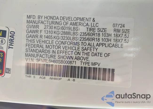 5FNRL6H60SB000871: 43322310