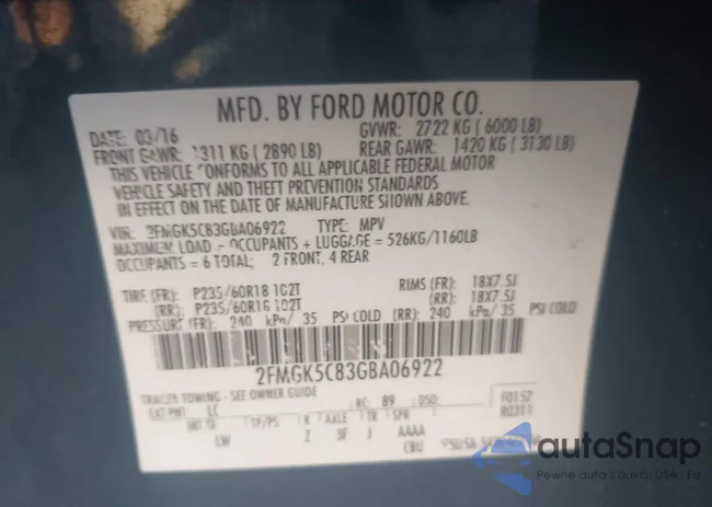 2FMGK5C83GBA06922: 43321355