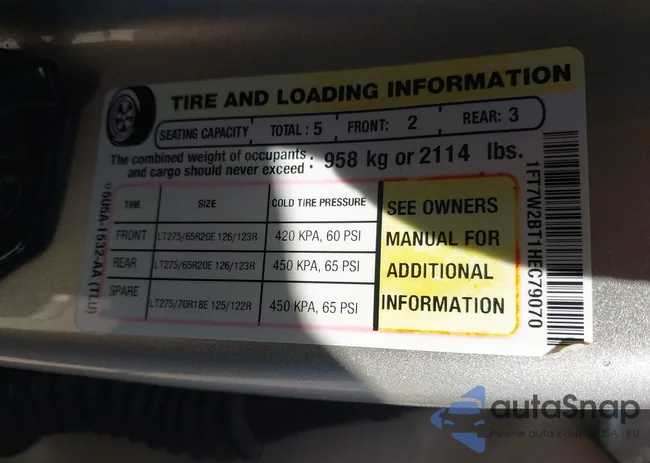 1FT7W2BT1HEC79070: 43321457