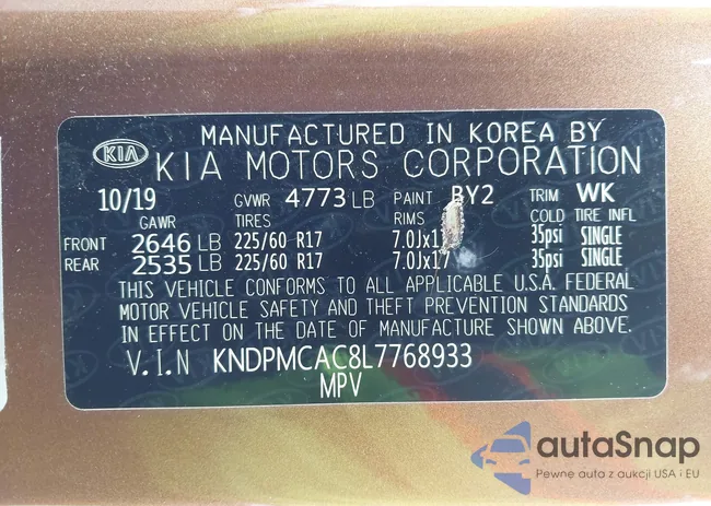 KNDPMCAC8L7768933: 43321517