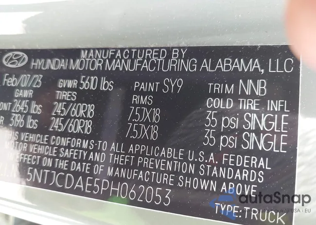 5NTJCDAE5PH062053: 43321689