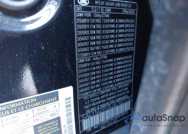 SALYM2RV6JA760178: 43322738