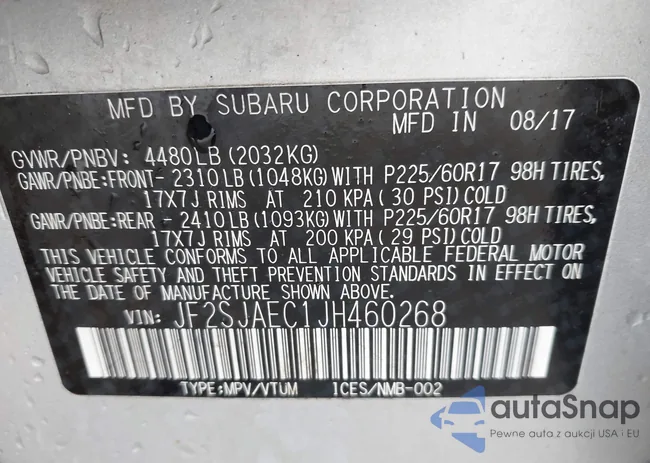 JF2SJAEC1JH460268: 43322747