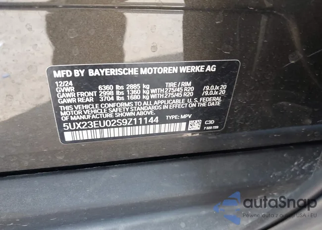 5UX23EU02S9Z11144: 43322763