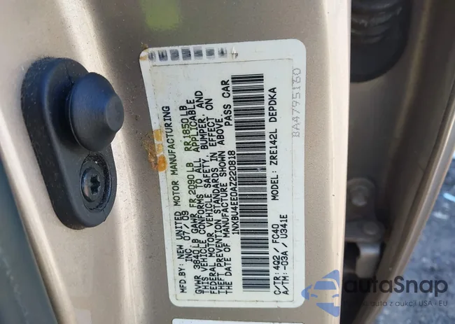 1NXBU4EE0AZ220818: 43322911