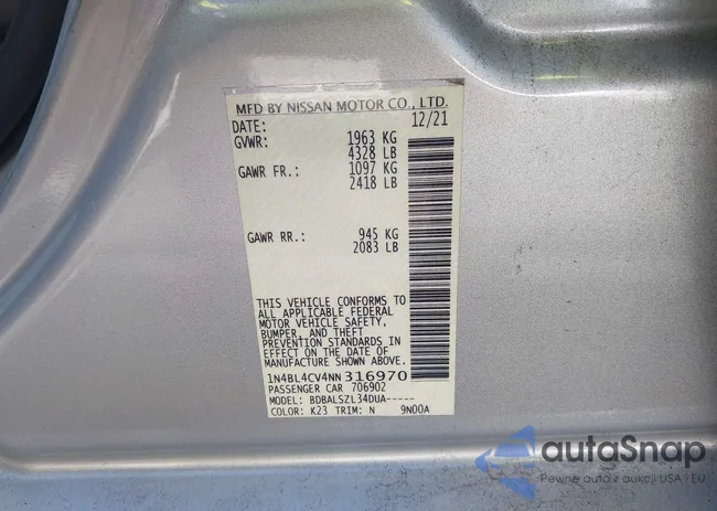 1N4BL4CV4NN316970: 43322976