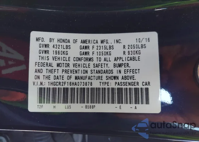 1HGCR2F16HA073878: 43322982