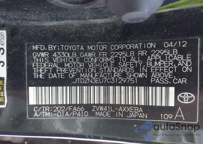 JTDZN3EU7C3129751: 43322983