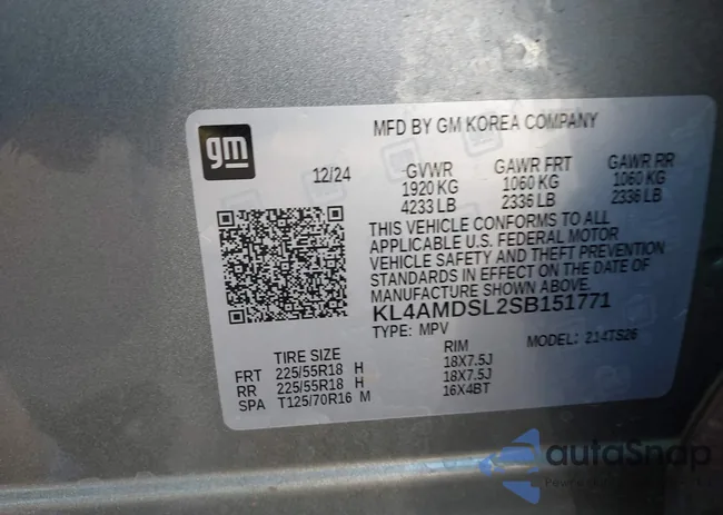 KL4AMDSL2SB151771: 43322989