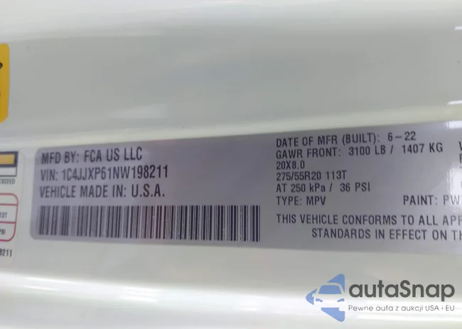 1C4JJXP61NW198211: 43323000