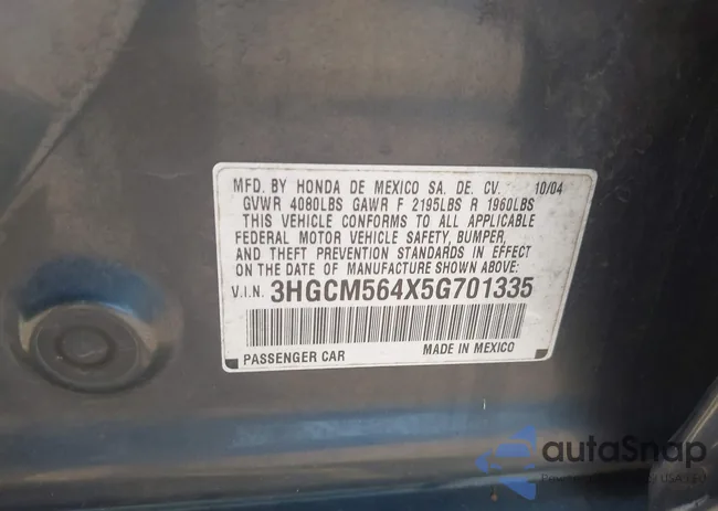 3HGCM564X5G701335: 43323155