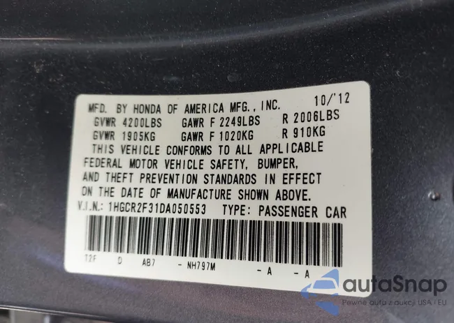 1HGCR2F31DA050553: 43323159