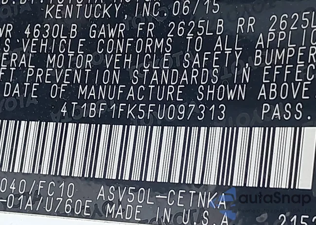 4T1BF1FK5FU097313: 43323172