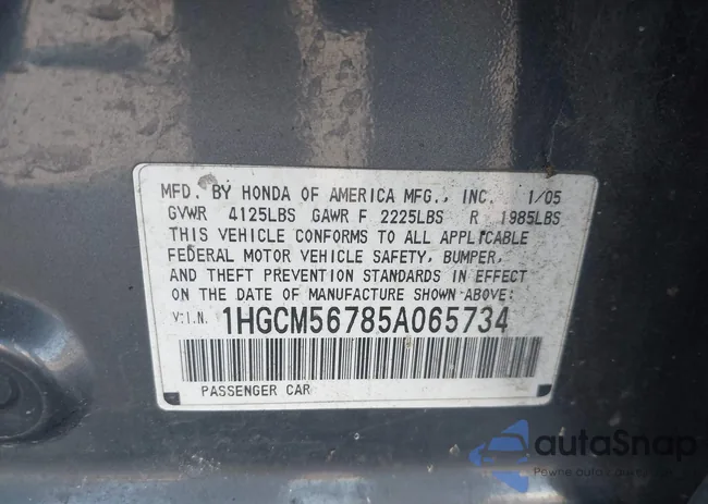 1HGCM56785A065734: 43323182