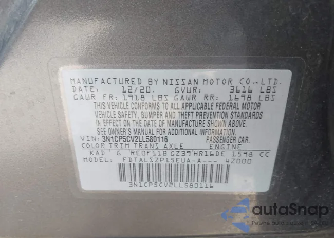 3N1CP5CV2LL580116: 43323192