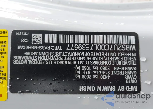 WBS2U7C00L7E39577: 43323233