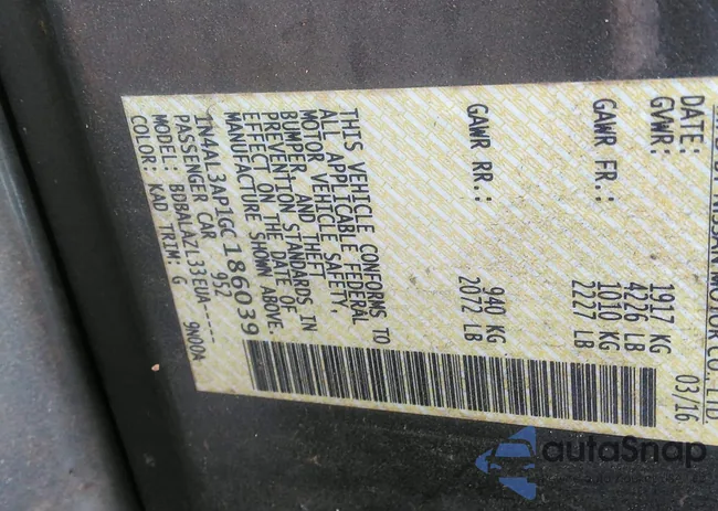 1N4AL3AP1GC186039: 43322351