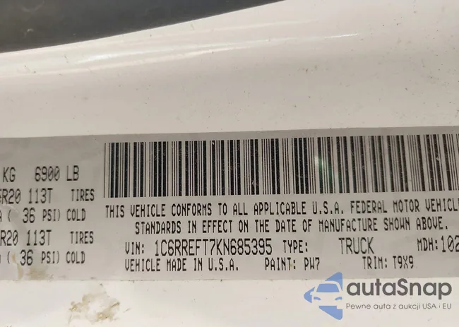 1C6RREFT7KN685395: 43322430