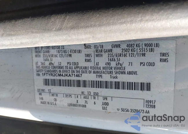 1FTYR2CM4JKA71467: 43322433