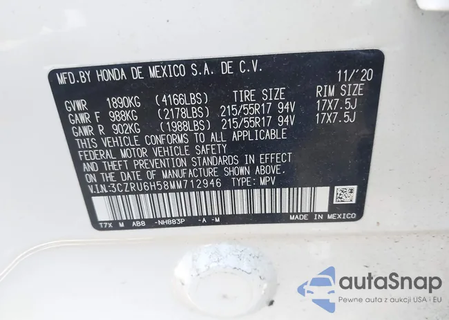 3CZRU6H58MM712946: 43322447