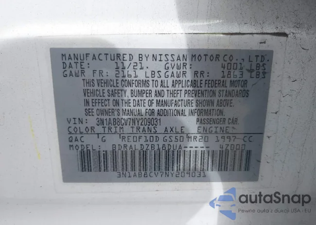 3N1AB8CV7NY209031: 43322460