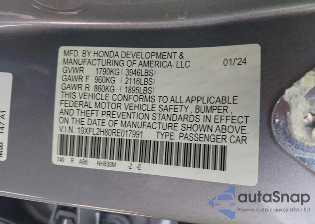 19XFL2H80RE017991: 43322534