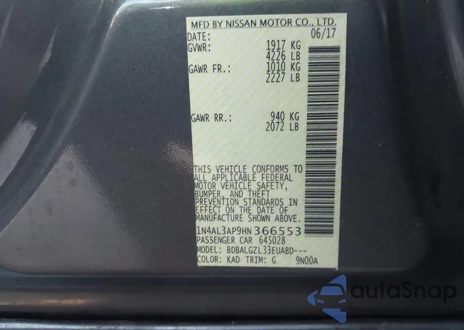 1N4AL3AP9HN366553: 43322584