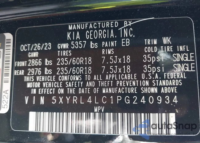 5XYRL4LC1PG240934: 43322631