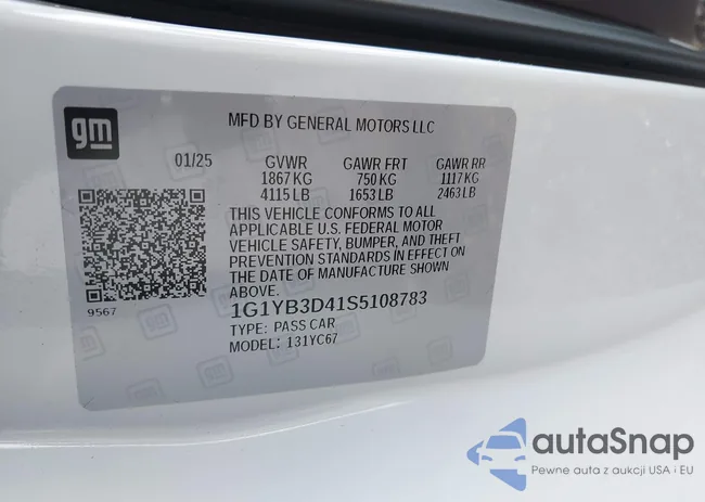 1G1YB3D41S5108783: 43322708