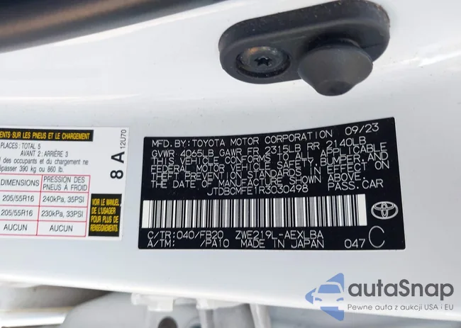 JTDBCMFE1R3030498: 43322726