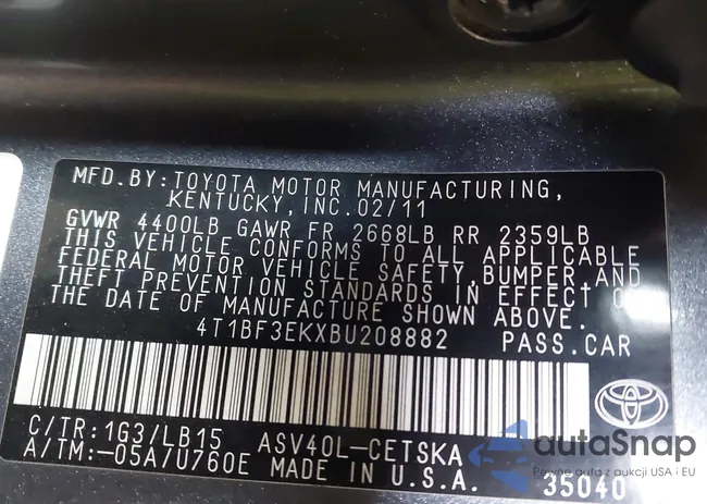4T1BF3EKXBU208882: 43323760