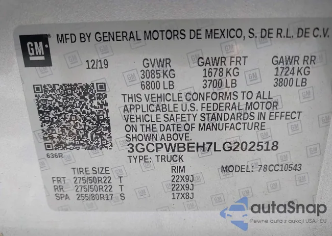 3GCPWBEH7LG202518: 43323804