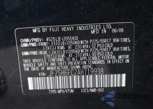 JF2SH6FC2AH719938: 43323926