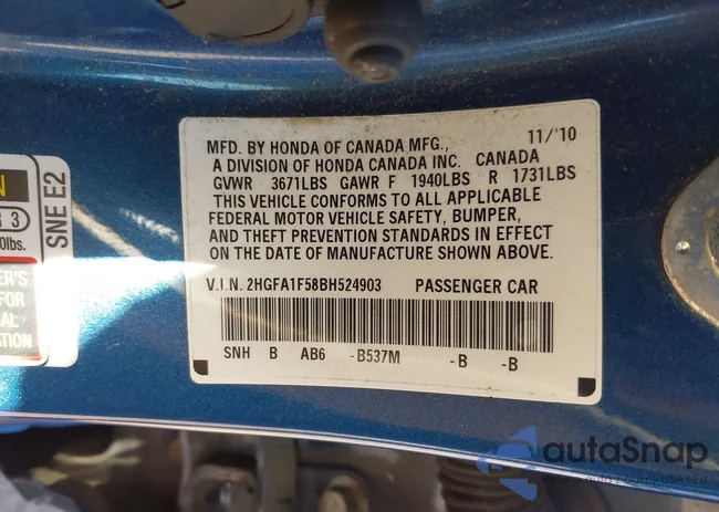 2HGFA1F58BH524903: 43323928