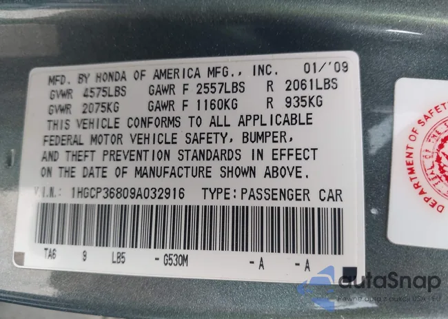 1HGCP36809A032916: 43323964