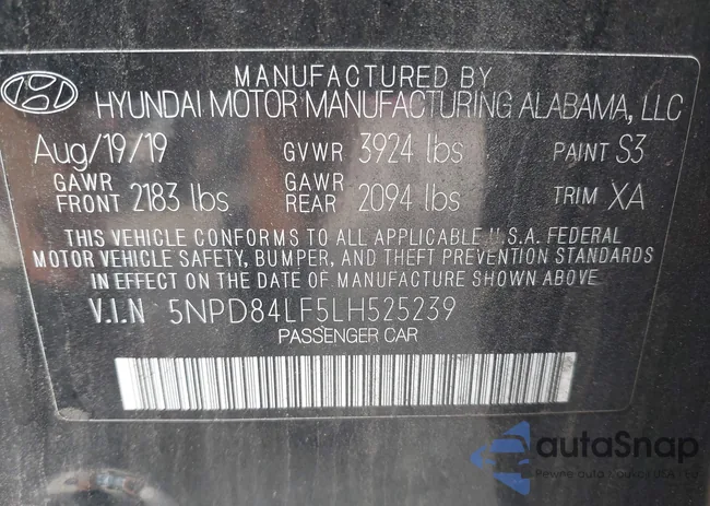 5NPD84LF5LH525239: 43323987