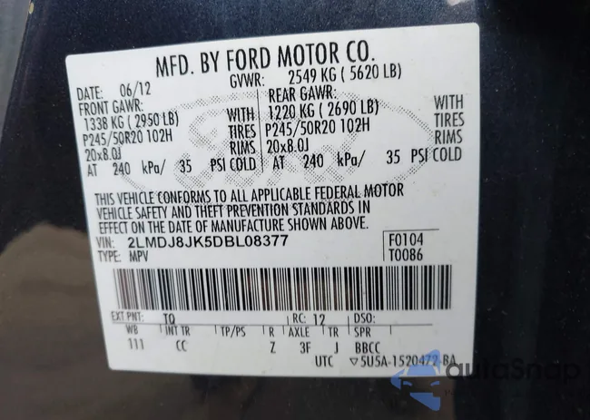 2LMDJ8JK5DBL08377: 43324001