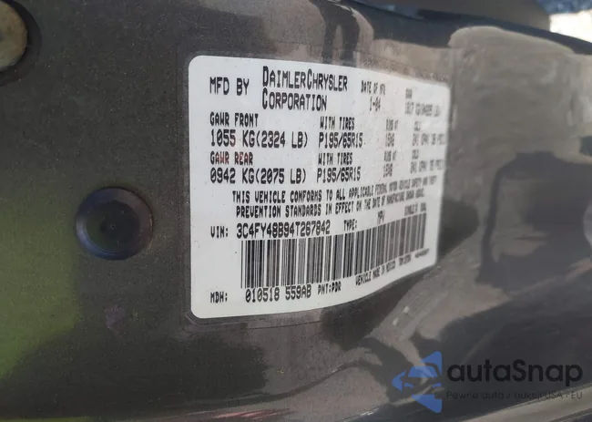 3C4FY48B94T267842: 43324010