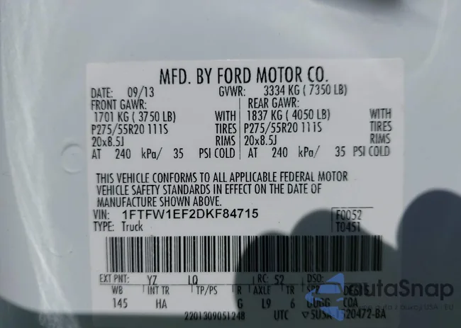 1FTFW1EF2DKF84715: 43324035