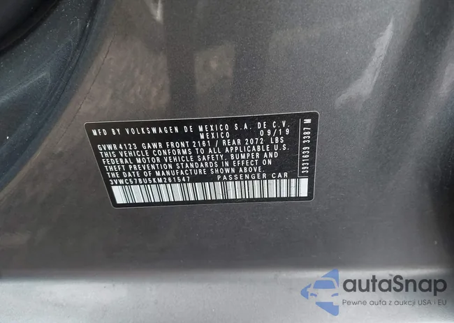 3VWC57BU5KM261547: 43324058