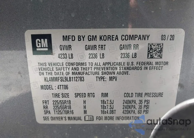 KL4MMFSL9LB112783: 43324222